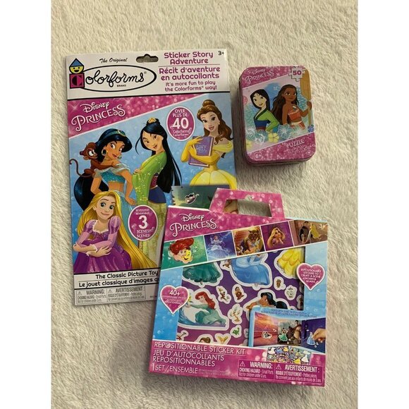 Disney | Toys | Disney Princess New Lot Of 3 Puzzle Sticket Set ...